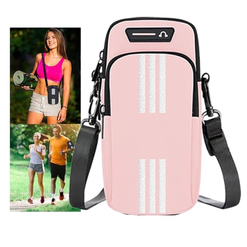 Running Armband, Cell Phone Purse Small Crossbody Bags for Women Men Kids Pouch for iPhone 15/14/13 pro/Plus/xs/xr/xs max, Galaxy S22 Ultra and More - color: Pink with Crossbody Strap&Hook