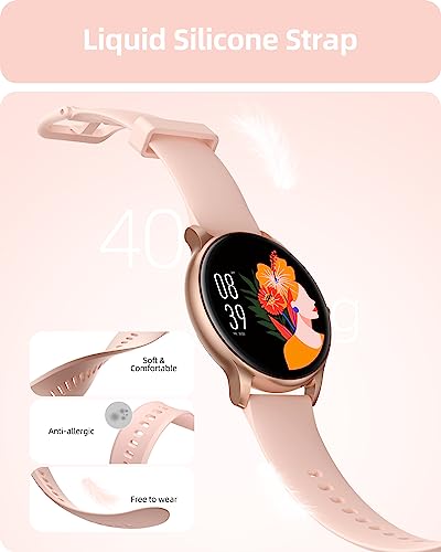 Parsonver Smart Watch for Women(Answer/Make Calls), Fitness Tracker Watch - color: Rose gold