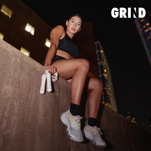 GRIND | Jump Rope - Adjustable "Float" | Tangle-Free, Rapid Speed with Ball Bearings | Ergonomic Soft Grip Handles | Skipping Rope for Fitness, Endurance Training, Gym Workout, or Home Exercise - color: Pink