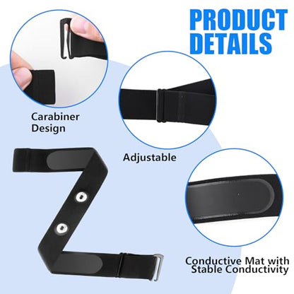 Heart Rate Monitor Chest Band for Polar H10 H9 H7, Adjustable Waterproof Replacement Chest Strap Compatible with Polar Garmin - style: 2 Pack Black