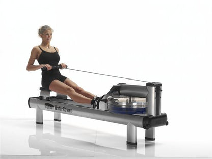 WaterRower M1 Rowing Machine with S4 BLE Monitor | USA Made Water Rower | Original Handcrafted Erg Row Machine for Home Use & Gym - size: Hi Rise