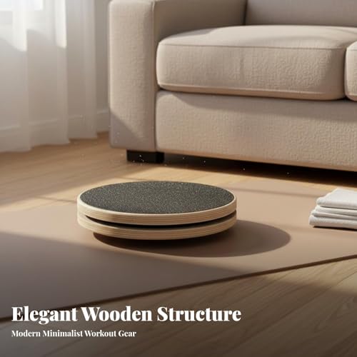 Menolana Ab Twister Board Twist Disc Core Strength Toning Disc Wooden Balance Twist Board Waist Twisting Disk for Aerobic Exercise Gym