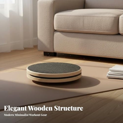 Menolana Ab Twister Board Twist Disc Core Strength Toning Disc Wooden Balance Twist Board Waist Twisting Disk for Aerobic Exercise Gym