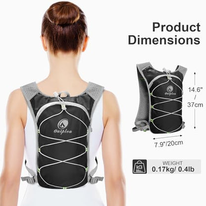 Ouplea Small Running Hydration Backpack Hydro Vest with 2L Water Bladder - color: Black