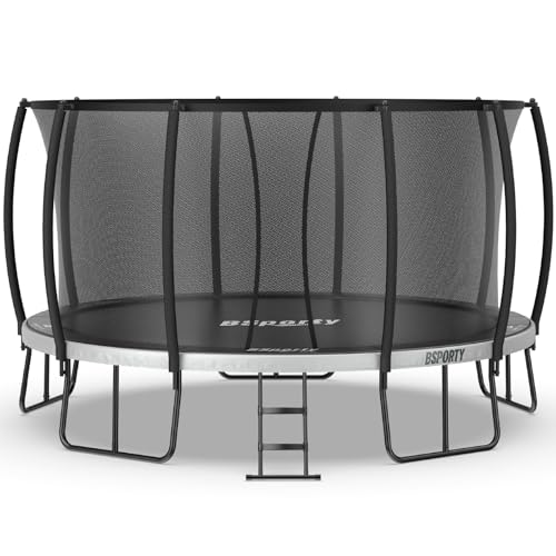 Trampoline Outdoor 10FT 14FT 16FT with Enclosure,5 Reinforced U-Shaped Legs with Center Support,ASTM Approved,Recreational Trampoline for Kids and Adults - size: 14FT