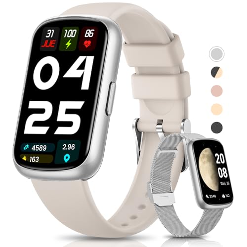 Slim Fitness Tracker, Smart Watches for Men/Women with Heart Rate/Blood Oxygen/Sleep Monitor, IP68 Waterproof Activity Trackers and Smart Watch for Phones with Step Tracker, Pedometer for Women Men