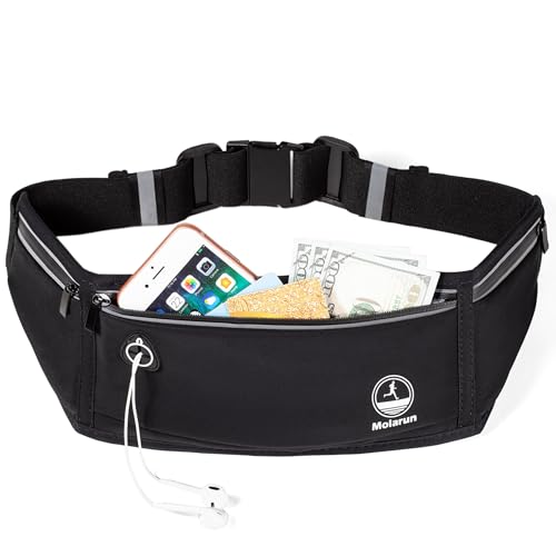 Slim Running Belt Fanny Pack, Phone Holder Waist Pack Money Belt - Black - color: Black