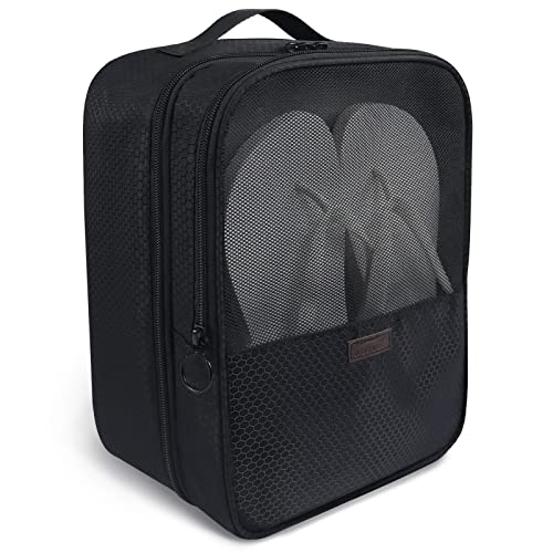 AOSBOS Shoe Bag for Travel,2 Layers Shoes Organizer,Honeycomb Grey - color: HoneycombBlack