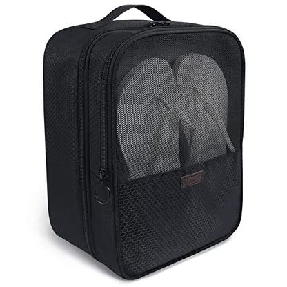 AOSBOS Shoe Bag for Travel,2 Layers Shoes Organizer,Honeycomb Grey - color: HoneycombBlack
