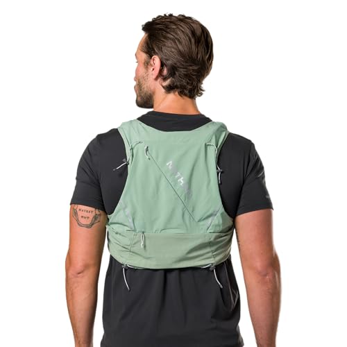 Nathan Hydration Vest 12L for Running & Hiking - Quick-Fit Adjustments, Breathable Mesh, 1.6L Insulated Bladder, Lightweight 8.8 oz, 6 Power Mesh Pockets, Diagonal Zip - Pinnacle Pro - size: X-Large, style: Sage Green