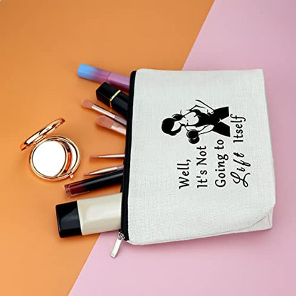 Fitness Lover Gift Weightlifting Makeup Bag Fitness Instructor Gift Weightlifter Cosmetic Bag Thank You Gift for Fitness Coach Appreciation Trainer Gift Coworker Retirement Gift - color: Fitness Lover Gift