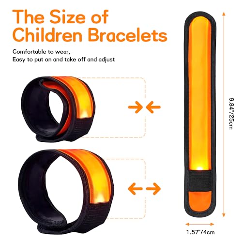 6 PCS LED Slap Bracelets, Night Safety Light Up LED Bracelets for Kids