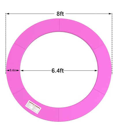 LANGXUN Universal Trampoline Repalcement Safety Pad, 8ft 10ft 12ft 14ft 15ft 16ft Waterproof Surround Spring Foam Cover for Round Frame - color: Pink, size: 8ft