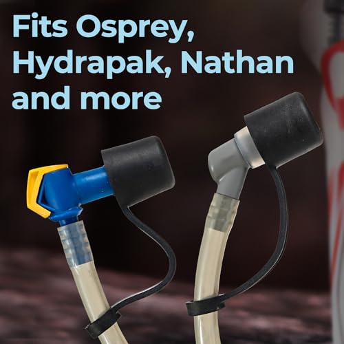 [2 Pack] Replacement Bite Valve Cover - Compatible for Osprey, Hydrapak, Nathan & Camelbak Hydration Packs & Bladders - Install Or Replace in Seconds - Keeps Mouthpiece Clean & Protected