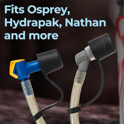 [2 Pack] Replacement Bite Valve Cover - Compatible for Osprey, Hydrapak, Nathan & Camelbak Hydration Packs & Bladders - Install Or Replace in Seconds - Keeps Mouthpiece Clean & Protected
