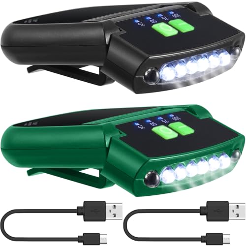Mudder LED Hat Clip Light, Cap Lights - color: Black, Green