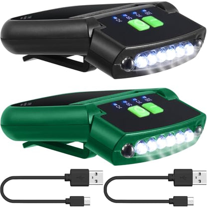 Mudder LED Hat Clip Light, Cap Lights - color: Black, Green