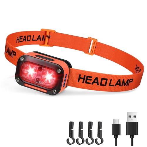 DARKBEAM Red Light Headlamp LED Rechargeable Headlamps for Night Astronomy - color: Dual Redlight-1 Pack