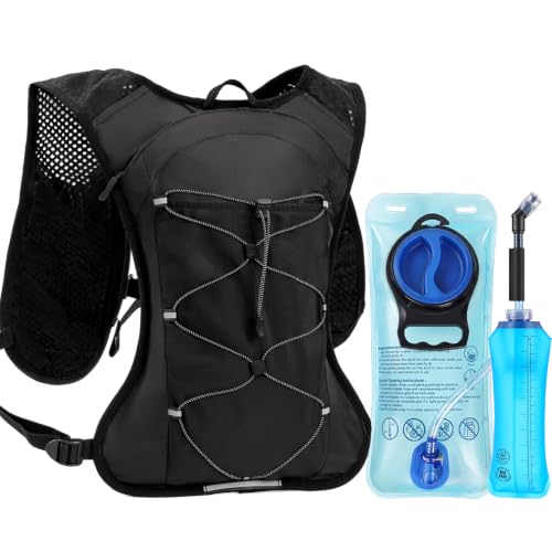Hydration Backpack, Lightweight Water Backpack, Adjustable Running Vest - size: 2L Water Bag 1 Soft Flask