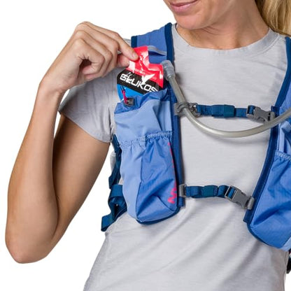 Nathan TrailMix Women's Running Vest/Hydration Pack. 12L (12 Liters) | 2L Bladder Included (2 liters). Zipper, Pockets. - style: Periwinkle/Estate Blue