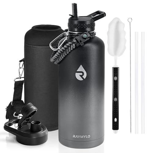 RAYMYLO Insulated Water Bottle 87 oz, Triple Wall Vacuum Stainless Steel - color: Dark Gray, size: 87 Ounces