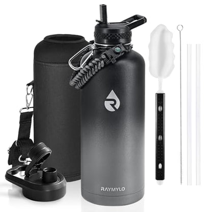 RAYMYLO Insulated Water Bottle 87 oz, Triple Wall Vacuum Stainless Steel - color: Dark Gray, size: 87 Ounces