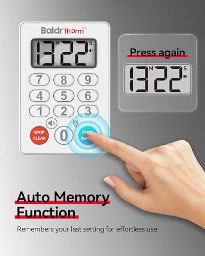 Digital Kitchen Timer, Waterproof Magnetic Countdown Timer with Alarm - style: Classic