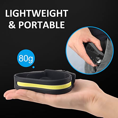 LED Headlamp Rechargeable with Motion Sensor Lamp Head light Ultra Bright - size: 3 Pack Black