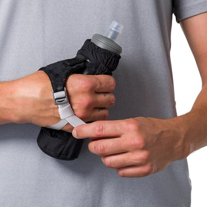 Nathan Pinnacle 14 oz Soft Flask Handheld Water Bottle, BPA-Free with Bite Valve, Black, OSFM - color: Black, style: 14oz