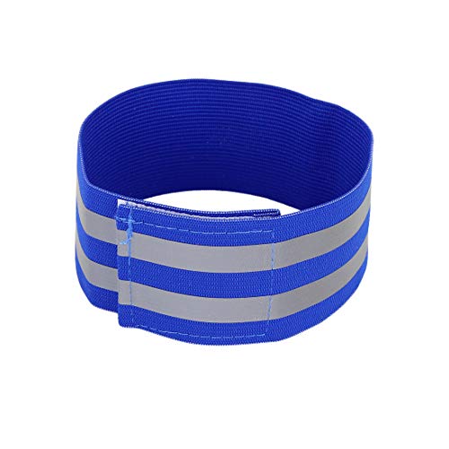 X AUTOHAUX 4pcs Reflective Bands for Arm High Visibility Night Cycling Riding Reflector Tape Straps Bracelet - color: Blue