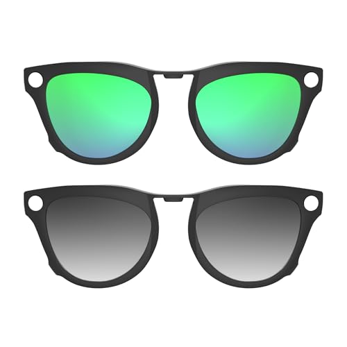 HIBLOKS Polarized Clip for RayBan Meta Skyler Gen 1/2 (RW4010/RW4014 52-20) - size: Black Frame - Green+Grey