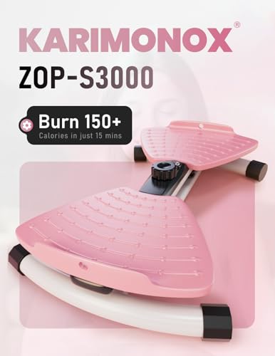 Waist Twister Machine Exercise, Ab Twist Board with Smart LED Digital Counter, Supports 300 lbs, Noiseless, Anti-Slip, Compact Portable for Home Gym Workout Equipment (Pink)