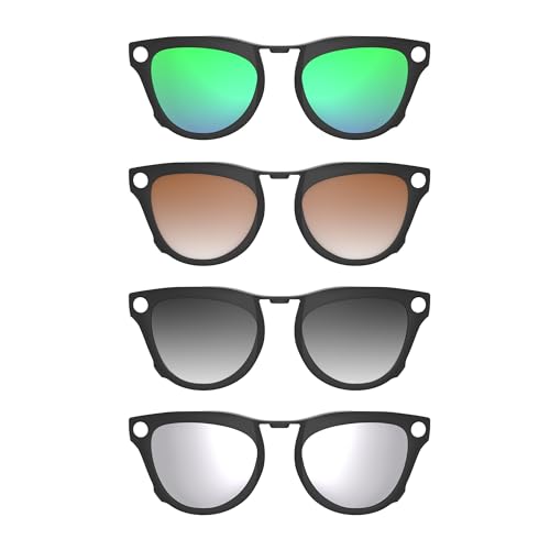 HIBLOKS Polarized Clip for RayBan Meta Skyler Gen 1/2 (RW4010/RW4014 52-20) - size: 4 Count - Silver+Grey+Brown+Green