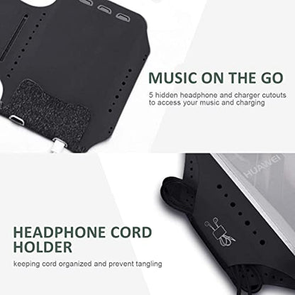Sweatproof Cell Phone Armband for Running, Adjustable Phone Holder Fit Up to 6.5'' Phone for iPhone 16 15 14 13 12 11 Pro Max XR SE 8 Plus S22 S23 S24-Black - color: Black