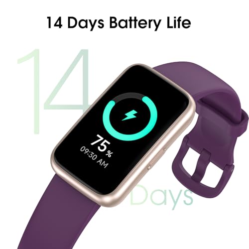 Long Battery Pedometer Watch 14 Days Battery Life, Slim Design No App/Phone Required Fitness Tracker, 50 Meters Waterproof Smart Watch, Heart Rate & Blood Oxygen Monitor Step Counter for Men Women - color: Purple