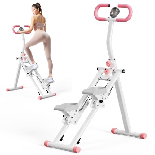 Stair Stepper for Home, Vertical Climber Workout Machine with Handlebar - color: Pink