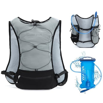 Lightweight Hydration Backpack, 1.5L Water Bag Running Vest - color: Grey