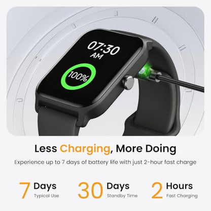Fitpolo Smart Watches for Men Android & iPhone, Alexa Built-in [1.8" HD Screen] IP68 Waterproof Fitness Watch with Bluetooth Call (Answer/Make), Heart Rate/Sleep/SpO2 Monitor, 105+ Sports Tracker - color: Black