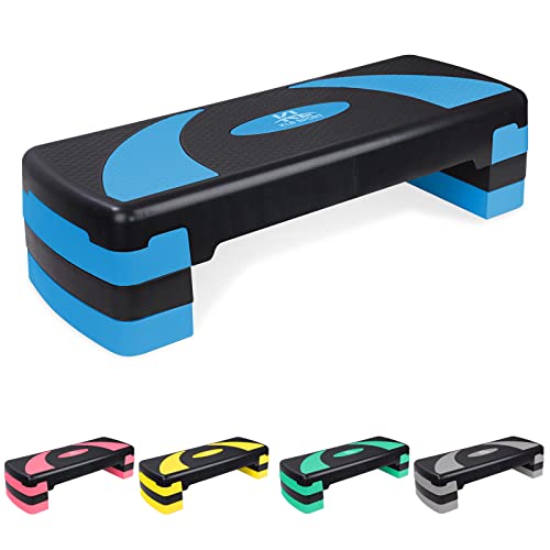 Adjustable Exercise Workout Aerobic Stepper Step Platform Trainer - color: Black