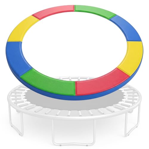Trampoline Pad Replacement 10ft 12ft 14ft 15ft, Waterproof UV Resistant Trampoline Spring Cover, Round Frame Safety Pad with Thick Foam, Trampoline Replacement Parts & Accessorie - color: Multi-Color, size: 10ft