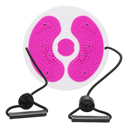 Ab Twist Waist Disc Board,Adjustable Waist Trainer Twisting Disc with Handles,Waist Slimming Balance Rotating Disc with Massage Foot Sole for Slimming Waist Arms Hips and Thighs - color: Red