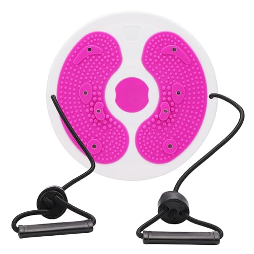 Ab Twist Waist Disc Board,Adjustable Waist Trainer Twisting Disc with Handles,Waist Slimming Balance Rotating Disc with Massage Foot Sole for Slimming Waist Arms Hips and Thighs - color: Red