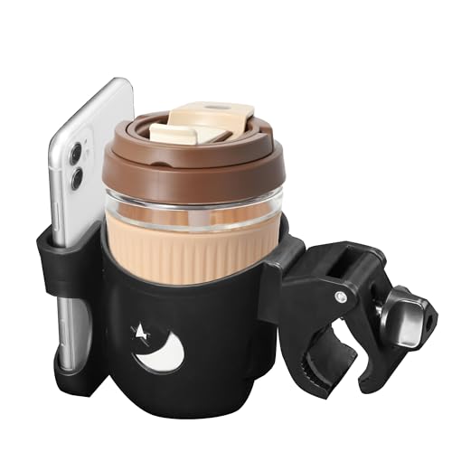 WHLICKS 2-in-1 Walker Cup Holder with Phone Holder，Fit for Wheelchair, Rollator, Scooter, Bike, Mobility, Camper, Stroller with Sturdy,Rotatable,Adjustable,Anti - Slip Clip - size: Patterns