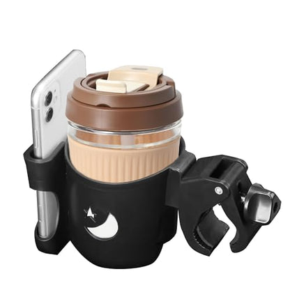 WHLICKS 2-in-1 Walker Cup Holder with Phone Holder，Fit for Wheelchair, Rollator, Scooter, Bike, Mobility, Camper, Stroller with Sturdy,Rotatable,Adjustable,Anti - Slip Clip - size: Patterns