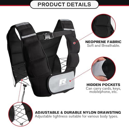 RitFit Weighted Vest, 4lb/8lb/10lb/12lb/15lb/20lb Weight Vest with Reflective Stripes, Weight Vest Adjustable for Women and Men Workout, Strength Training, Running, Fitness, Jogging, Walking - color: Adjustable 4-12LB