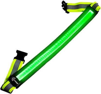 Illumiseen Extension for the LED Reflective Belt – Adds a max. of 19.6” to your LED Belt - color: Neon Green