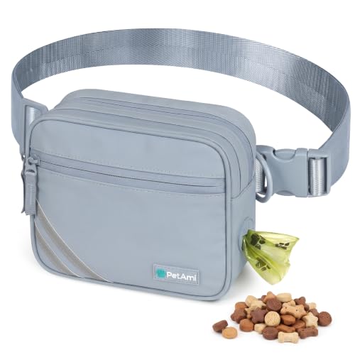 PetAmi Dog Walking Bag, 3-in-1 Crossbody Fanny Pack Treat Pouch, Light Blue - color: Light Blue