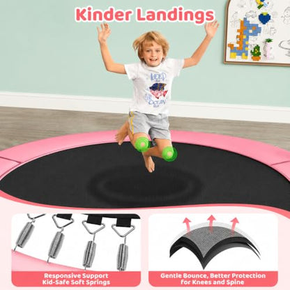 Yohood 55" Trampoline for Kids with Enclosure, 6-in-1 Toddler Trampoline Indoor Outdoor, Upgrade Full Anti-Rust Tube with Adjustable Gymnastics Bars for Boys Girls Ages 3-10
