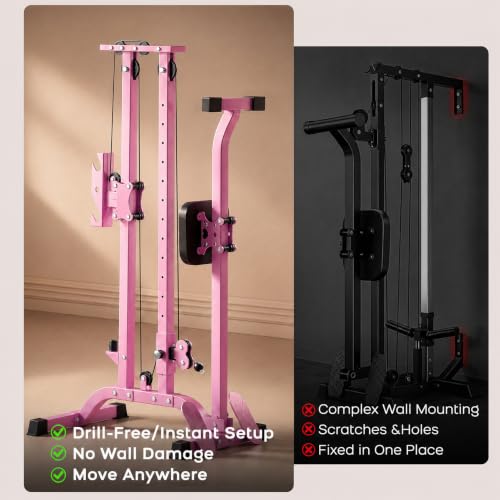 TOUSAINS TOUSAINS CR63 Foldable Cable Machine for Home Gym - color: Pink