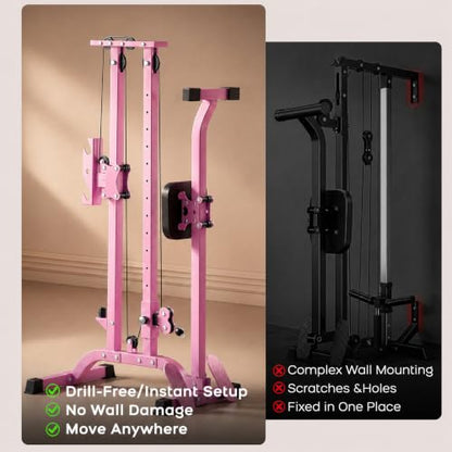 TOUSAINS TOUSAINS CR63 Foldable Cable Machine for Home Gym - color: Pink